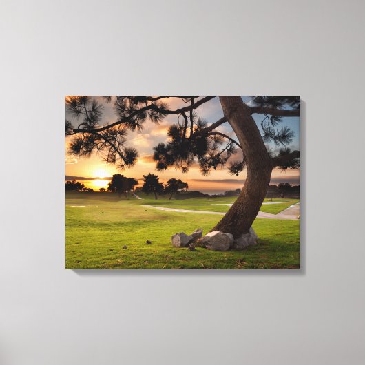 Golf Course Sunset Canvas Afdruk (Voorkant)