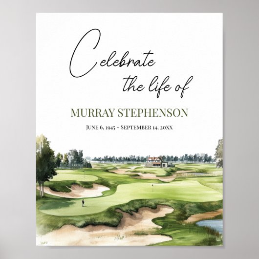 Golf Course Welcome to Celebration Of Life Poster (Voorkant)