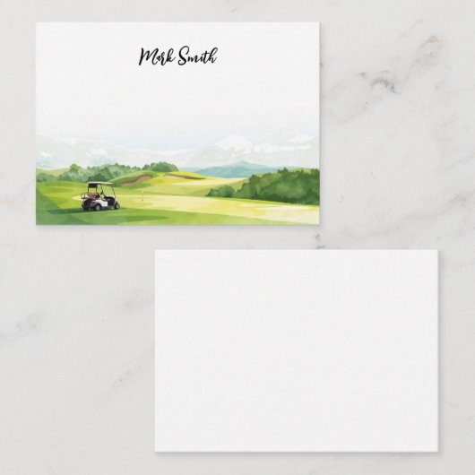 Golf course with Name for golfer  Notitiekaartje (Voorkant / Achterkant)