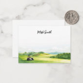 Golf course with Name for golfer  Notitiekaartje (Voorkant / Achterkant in situ)