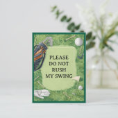 Golf course with your own text on green for golfer briefkaart (Staand voorkant)