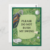 Golf course with your own text on green for golfer briefkaart (Voorkant / Achterkant)