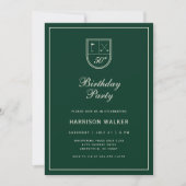 Golf Crest 50ste Verjaardagsfeest Elegant Schrift Kaart (Voorkant)