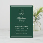 Golf Crest 50ste Verjaardagsfeest Elegant Schrift Kaart (Staand voorkant)