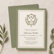 Golf Crest Elegante Monogram Verjaardagsfeest Golf