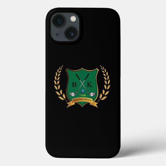 GOLF Crest met Laurel Wreath en Monogram iPad Case-Mate iPhone Case (Achterkant)