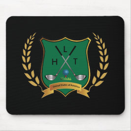 GOLF Crest met Laurel Wreath en Monogram Muismat