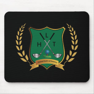 GOLF Crest met Laurel Wreath en Monogram Muismat