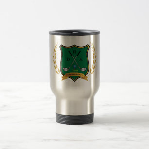 GOLF Crest met Laurel Wreath en Monogram Reisbeker