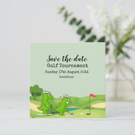 Golf Crocodile op golfbaan grappig feest Kaart (Staand voorkant)