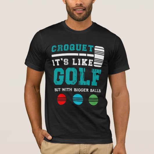 Golf Croquet Game Ball Mallet Wickets Cadeauideeën T-shirt (Voorkant)