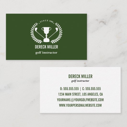 Golf Cup Logo | Golf Professional of Instructor Visitekaartje (Voorkant / Achterkant)
