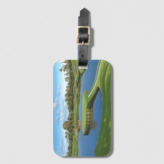 Golf-cursus greeens background bagagelabel (Voorkant (verticaal))