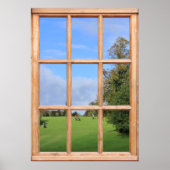 Golf Cursus Uitzicht van een Venster Poster (Voorkant)