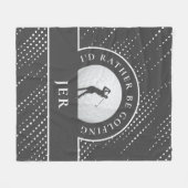 Golf Custom Golfer Geborduurd Initialen Silhouet G Fleece Deken (Voorkant (Horizontaal))