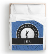 Golf Custom Golfer Monogram Silhouette Blauw Zwart