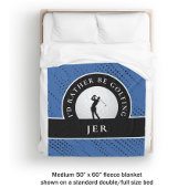Golf Custom Golfer Monogram Silhouette Blue Black Fleece Deken