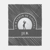 Golf Custom Golfer Monogrammed Silhouet Grijs Best Fleece Deken (Voorkant)