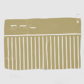 Golf Custom Initialen | Goudwitte moderne strips Golfhanddoek (Horizontaal)