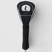 Golf Custom Mannelijke Golfer Silhouet Zwart Blauw Golfheadcover (Voorkant)