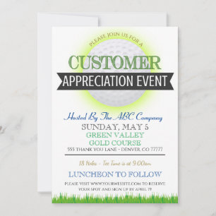 Golf Customer Appreciation Invitation Kaart