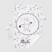 Golf Cute Cats Golfing Personalized Golf Towel Golfhanddoek (Insitu)