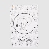 Golf Cute Cats Golfing Personalized Golf Towel Golfhanddoek (Voorkant)