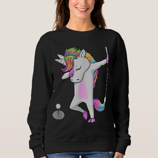 Golf Dabbing Unicorn Funny Dab Dance Funny Gift Trui (Voorkant)