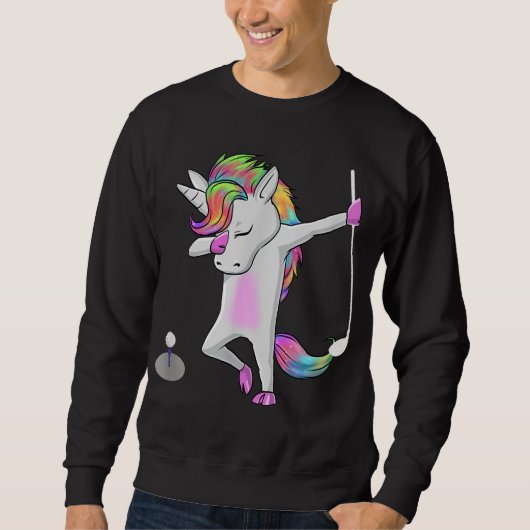 Golf Dabbing Unicorn Funny Dab Dance Funny Gift Trui (Voorkant)
