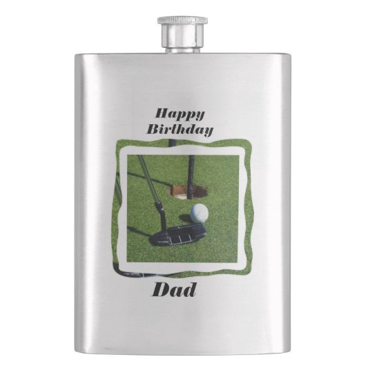 Golf Dad Birthday Wishes, Classic Hip Flask Flacon (Voorkant)