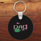 Golf Dad Hole in één golf 1e verjaardagsfeest Sleutelhanger (Voorkant)