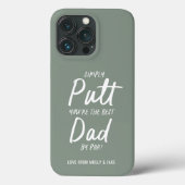 Golf dad modern khaki groene typografie grappig Case-Mate iPhone case (Achterkant)