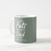 Golf dad modern khaki groene typografie grappig koffiemok (Voorkant links)