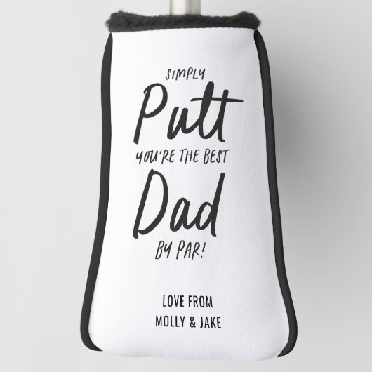 Golf dad modern zwart-witte typografie grappig golfheadcover (Draai 90)