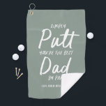 Golf dad moderne sage groene typografie grappige g golfhanddoek<br><div class="desc">Golf dad modern sage groene typografie grappige beste vader per parse. Ideal voor Kerstmis,  verjaardag,  cadeau voor vaders dag voor hem.</div>