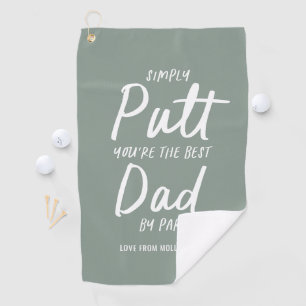 Golf dad moderne sage groene typografie grappige g golfhanddoek