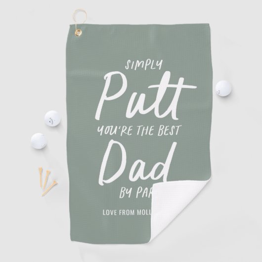 Golf dad moderne sage groene typografie grappige g golfhanddoek (Insitu)
