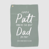 Golf dad moderne sage groene typografie grappige g golfhanddoek (Voorkant)
