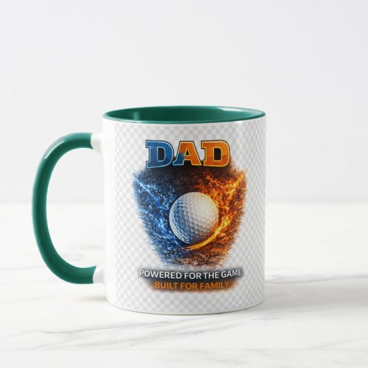 Golf Dad Shield Logo Mok – Opgefokt voor de Wedstr (Links)