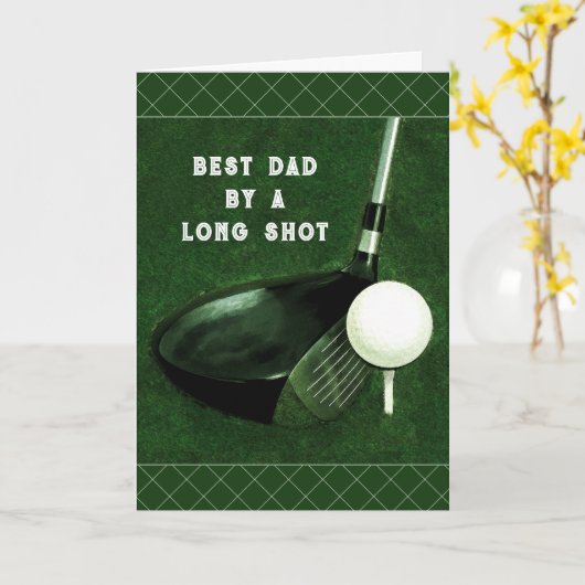 Golf Dad Vaderdag Kaart (Gele Bloem)