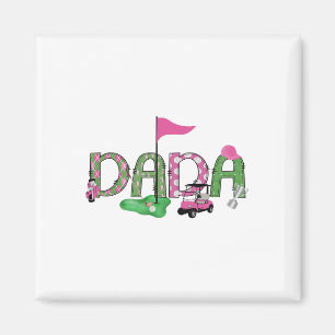 Golf Dada roze gat in een golf 1e verjaardag meisj Magneet