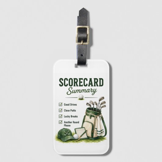 Golf Dagelijks Leven Grappige Checklist Bagagelabel (Voorkant (verticaal))