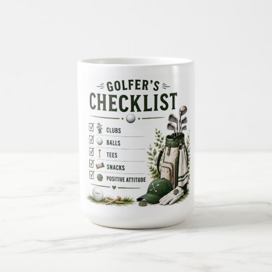 Golf Dagelijks Leven Grappige Checklist Koffiemok (Center)