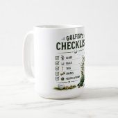 Golf Dagelijks Leven Grappige Checklist Koffiemok (Voorkant links)