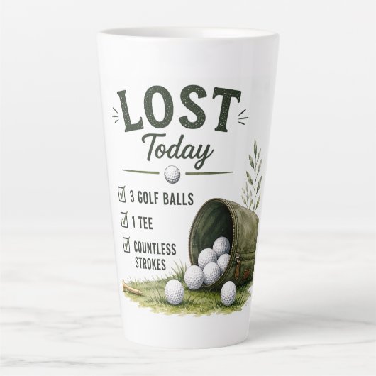 Golf Dagelijks Leven Grappige Checklist Latte Mok (Voorkant)