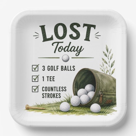 Golf Dagelijks Leven Grappige Checklist Papieren Bordje (Voorkant)