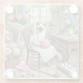 Golf dame golfer thema voor kattenliefhebbers glazen onderzetter (Achterkant)