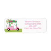 Golf Dame Thema Palm TreeRetouradres Etiket (Voorkant)