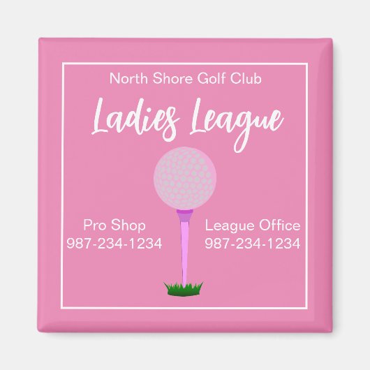Golf Dames League Information Magnet (Voorkant)