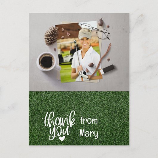 Golf Dank je Creëer je eigen fotogolfer Briefkaart (Voorkant)